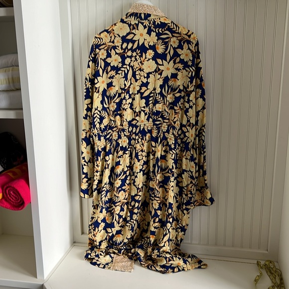 Free People Wild Nights Printed Longline Duster Coat NWT - Picture 6 of 8